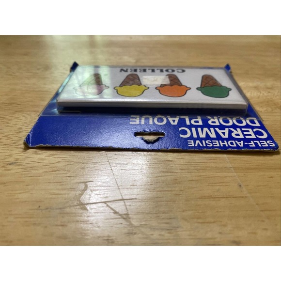 Vintage Retro Dead Stock COLLEEN With Ice Cream Ceramic Name Wall Plaque Sign - Picture 4 of 12